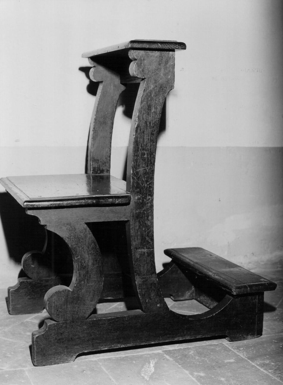 panca con inginocchiatoio, serie - bottega eugubina (inizio sec. XIX)