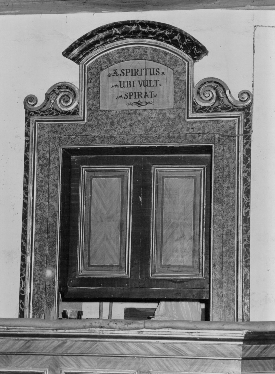 mostra di porta, opera isolata - bottega eugubina (seconda metà sec. XVIII)