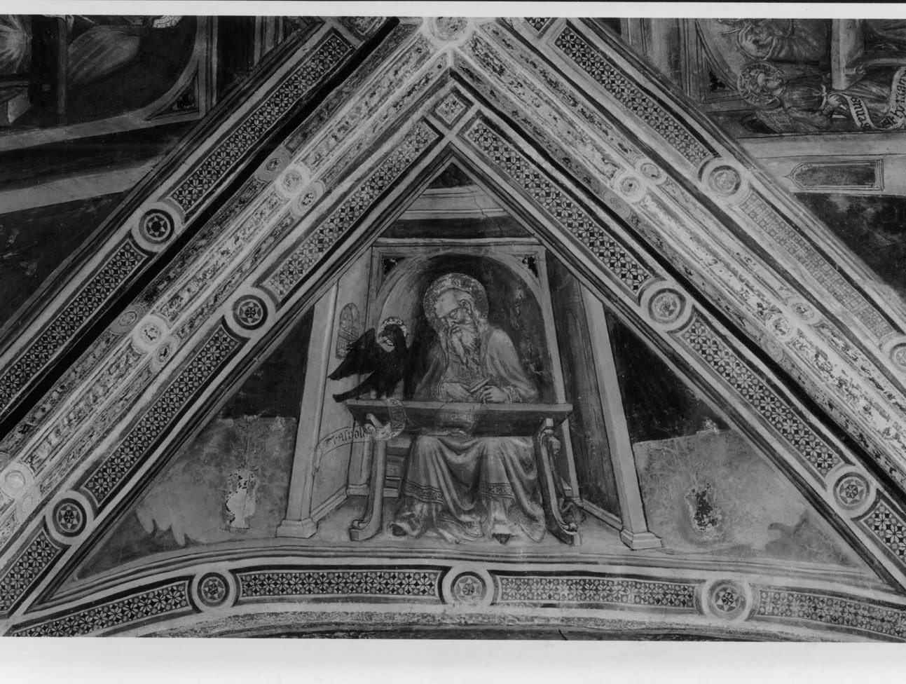 San Giovanni scrive il vangelo (dipinto, ciclo) di Nelli Ottaviano (bottega) (secondo quarto sec. XV)