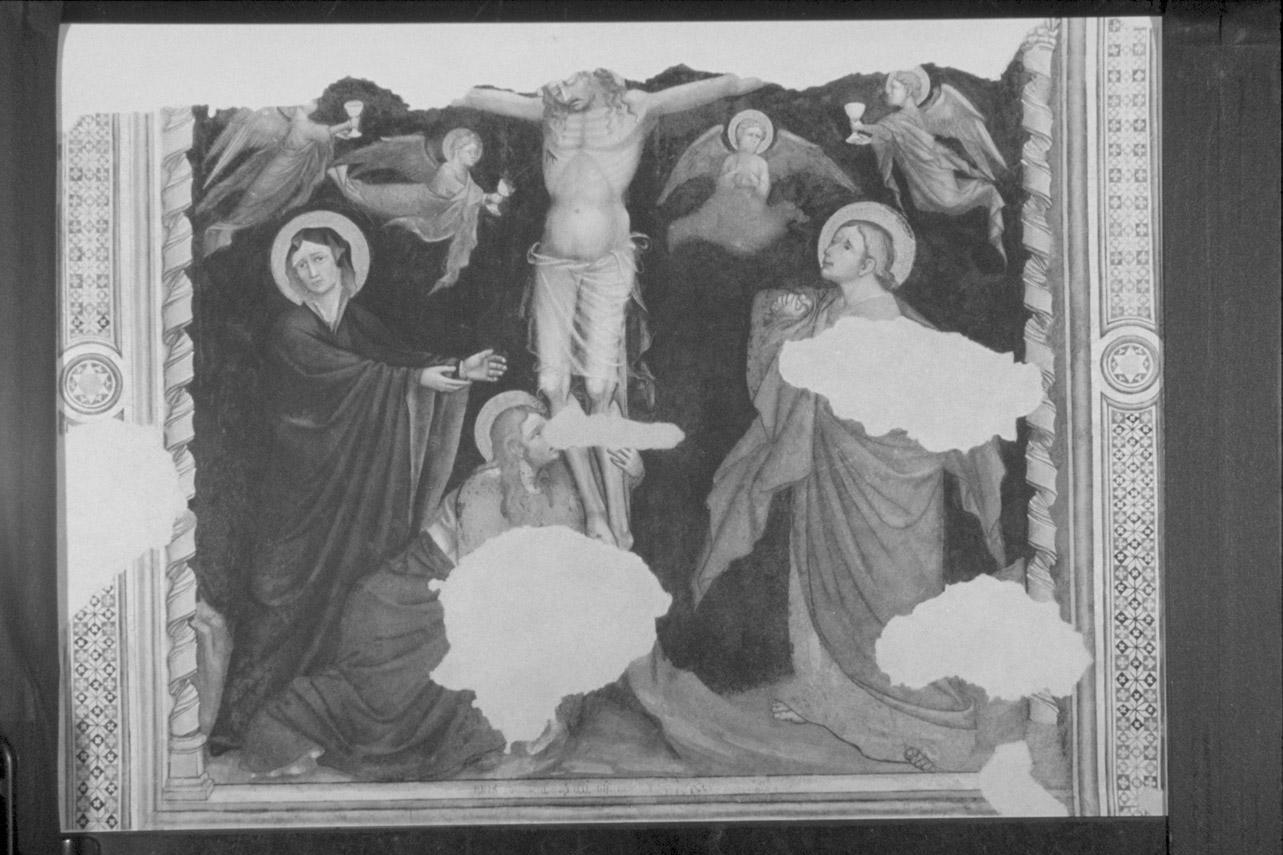 Cristo crocifisso (dipinto, complesso decorativo) - ambito eugubino (primo quarto sec. XV)