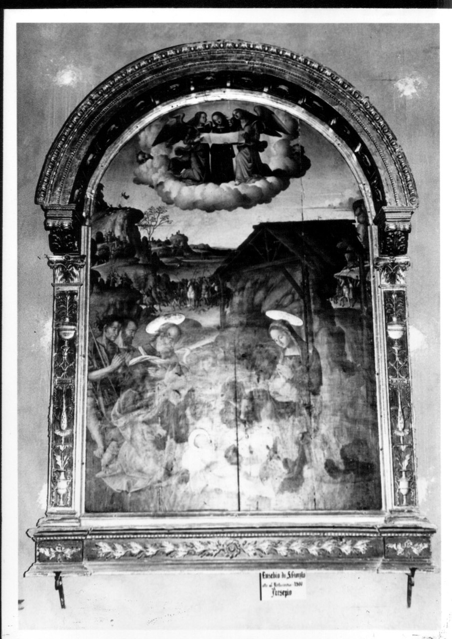 adorazione dei pastori (dipinto, opera isolata) di Presutti Giuliano detto Giuliano da Fano (primo quarto sec. XVI)
