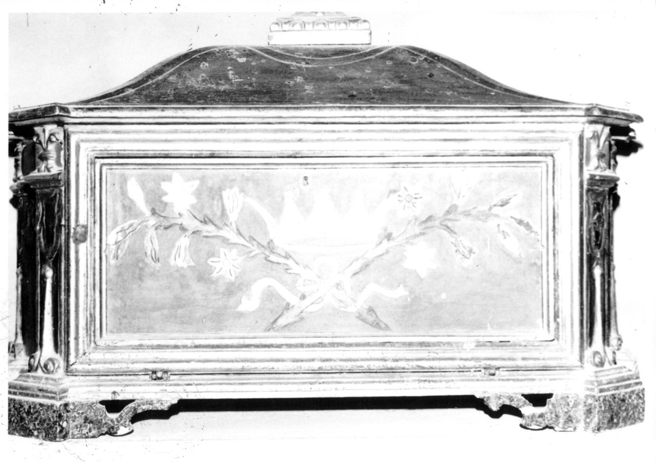 reliquiario a teca - a urna, opera isolata - bottega Italia centrale (sec. XVIII)