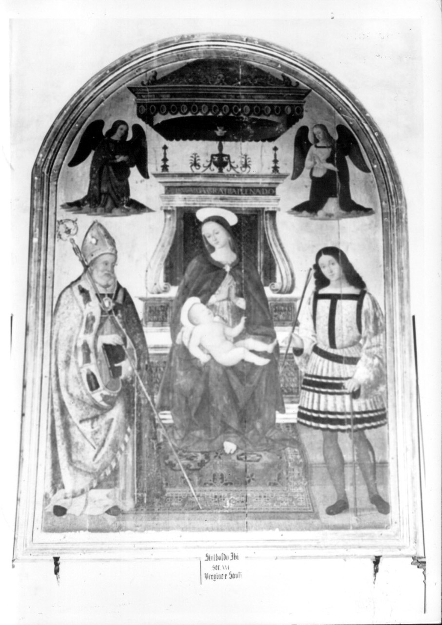 Madonna con Bambino e Santi (dipinto, opera isolata) di Ibi Sinibaldo (inizio sec. XVI)
