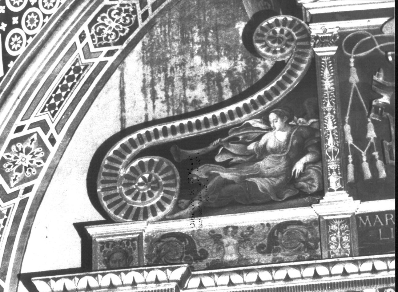 angelo musicante (dipinto, elemento d'insieme) di Nucci Benedetto, Baldinacci Pietro Paolo (metà sec. XVI)