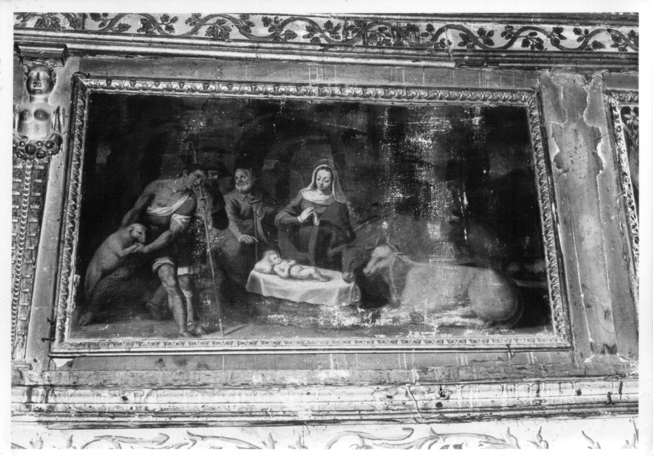 adorazione di Gesù Bambino (dipinto, elemento d'insieme) di Damiani Felice (e aiuti) (inizio sec. XVII)