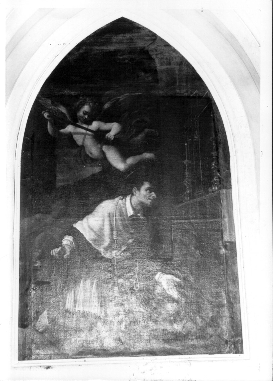 San Carlo Borromeo intercede presso la Madonna contro la peste (dipinto, opera isolata) di Commodi Andrea (attribuito) (primo quarto sec. XVII)