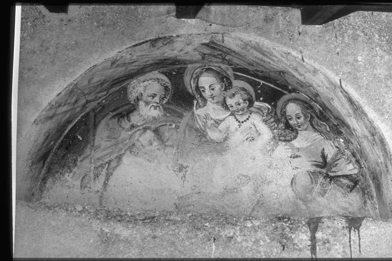 Sacra Famiglia (dipinto murale, opera isolata) - ambito umbro (sec. XVI)