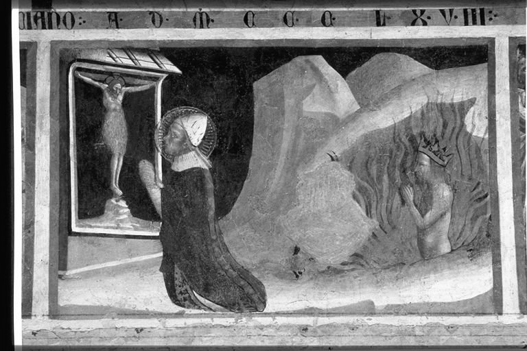San Gregorio libera dal purgatorio l'anima dell'imperatore Traiano (dipinto, elemento d'insieme) - ambito umbro (seconda metà sec. XIV)