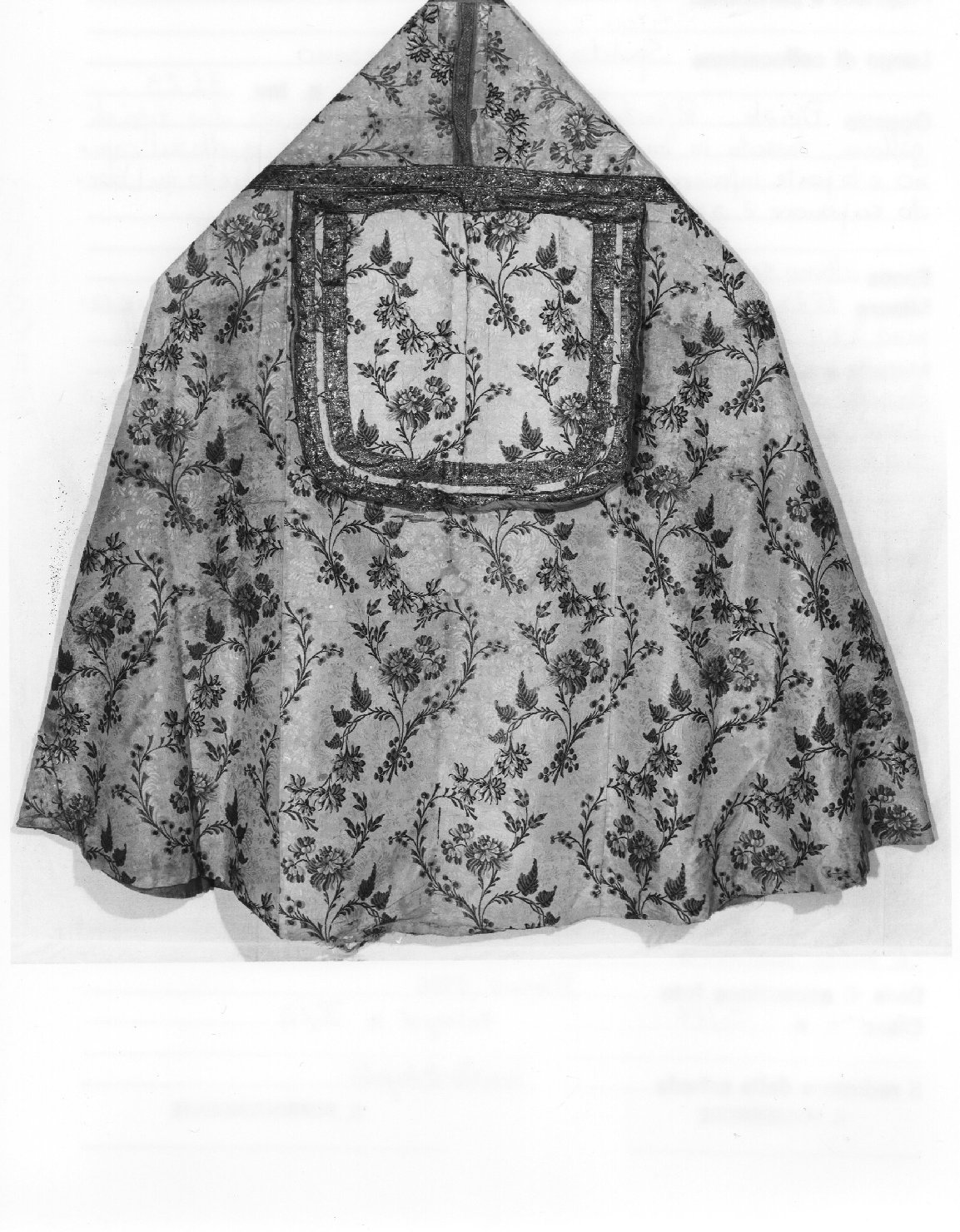 piviale, opera isolata - manifattura italiana (ultimo quarto sec. XVIII)