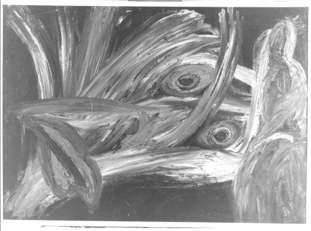 Il disfacimento, composizione astratta (dipinto, opera isolata) di Abate Antonio (sec. XX)