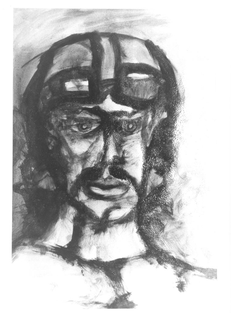 Volto, ritratto d'uomo (dipinto, opera isolata) di Baiocchi Giuseppe (sec. XX)