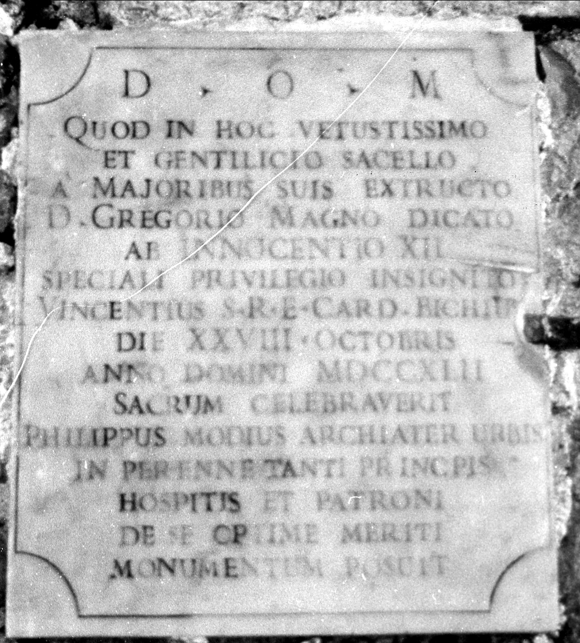 lapide celebrativa, opera isolata - ambito umbro (sec. XVIII)