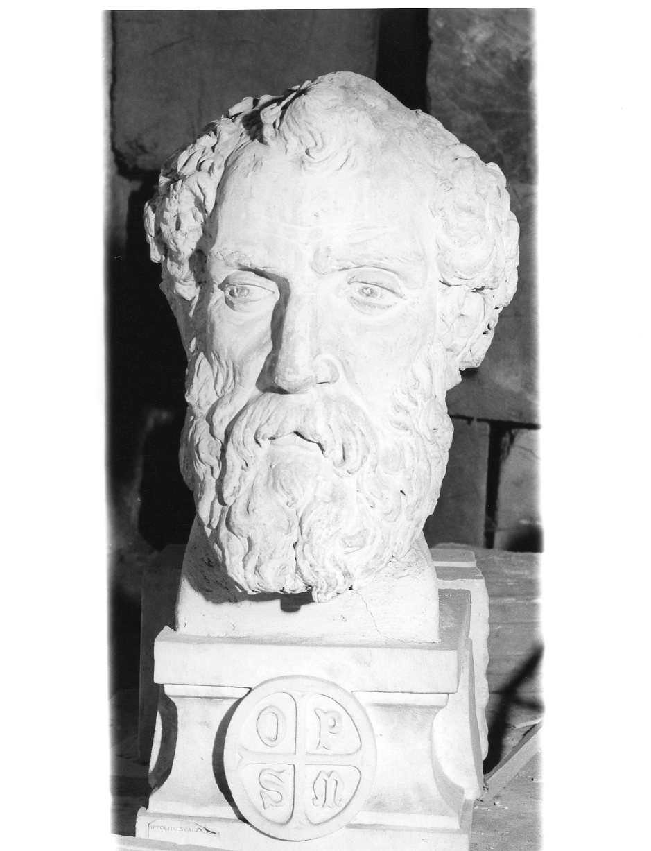 testa d'uomo (scultura, frammento) di Scalza Ippolito (attribuito) (sec. XVI)
