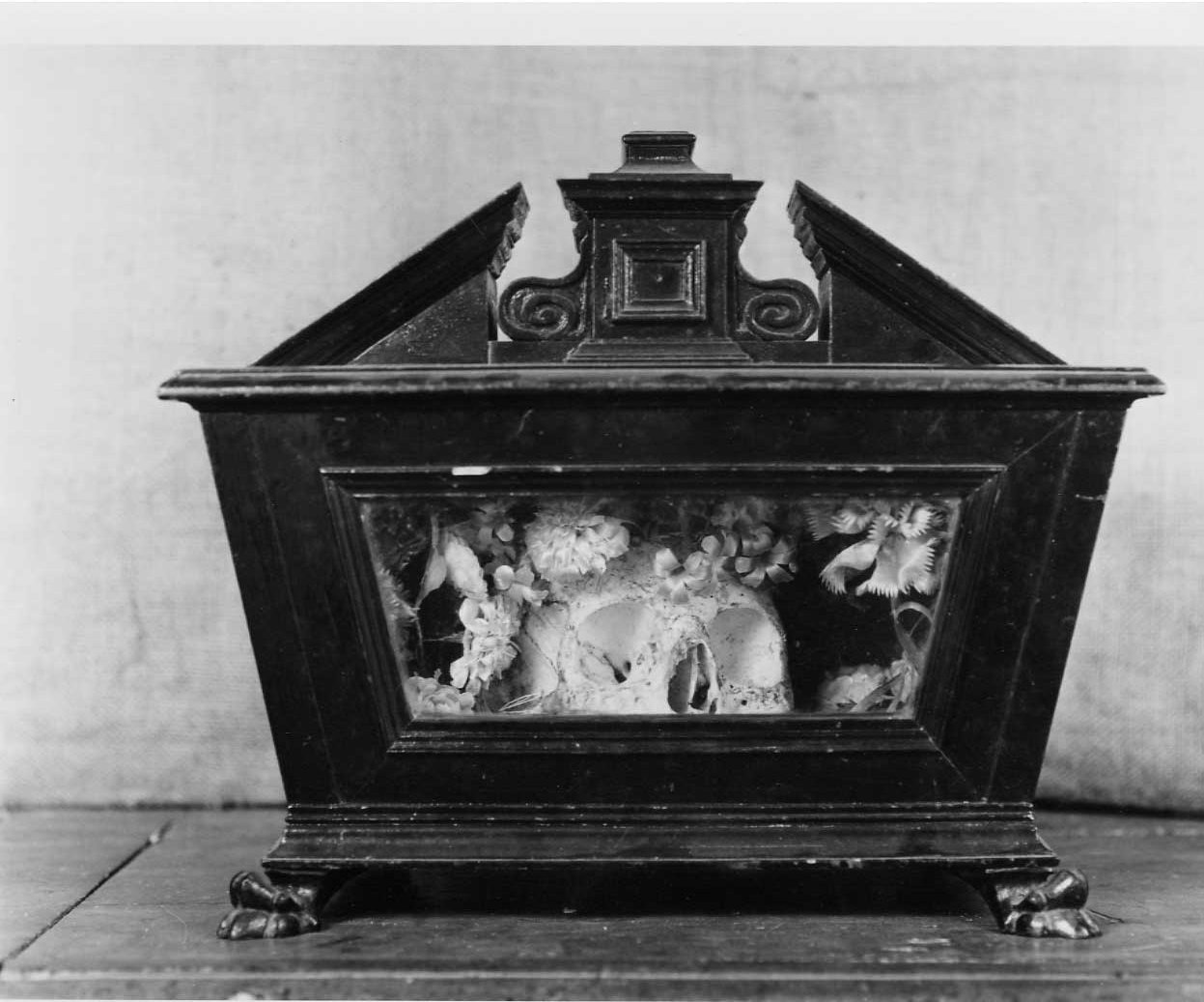 reliquiario a teca, opera isolata - bottega italiana (sec. XIX)