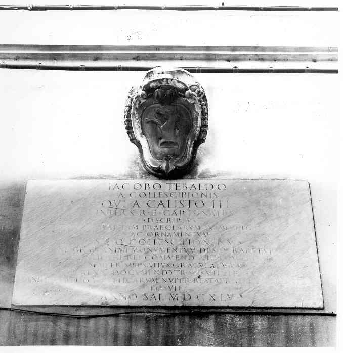 lapide commemorativa - bottega Italia centrale (sec. XVII)