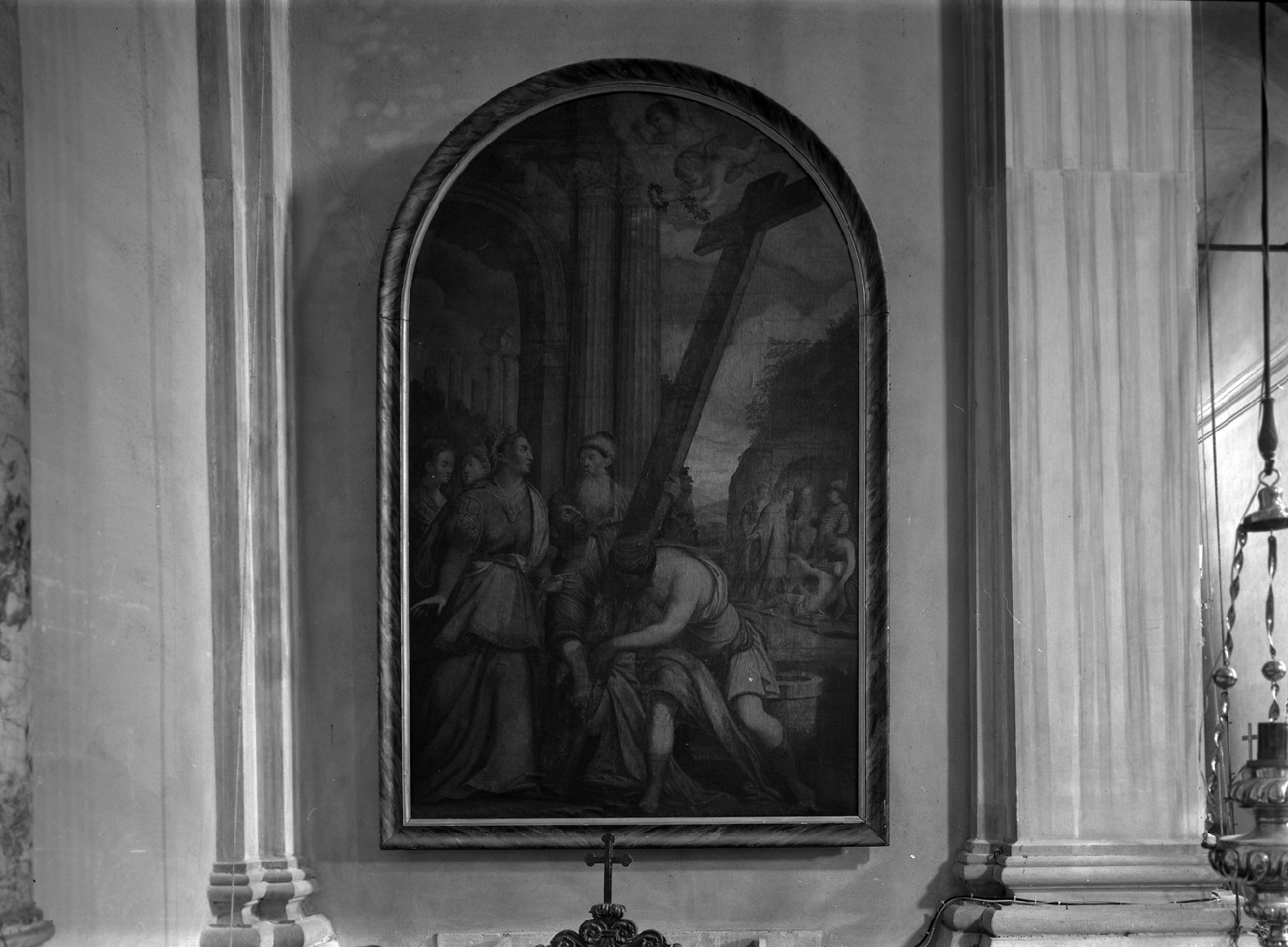 Sant'Elena e Costantino adorano la vera croce (dipinto) di Zelotti Battista (terzo quarto sec. XVI)