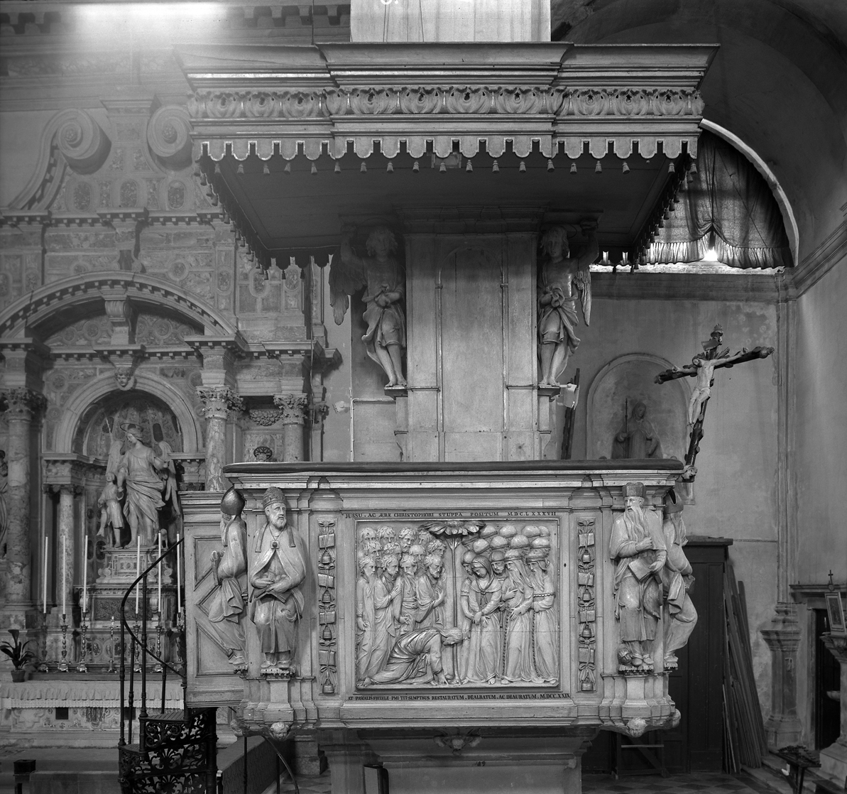 pulpito, insieme - ambito veneto (sec. XVII)