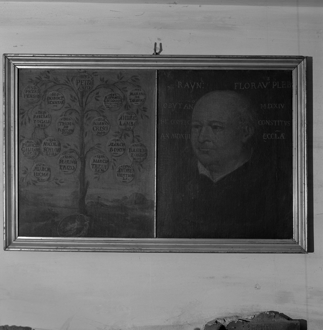 ritratto di parroco/ albero genealogico (dipinto, insieme) - ambito veneto (sec. XVI)