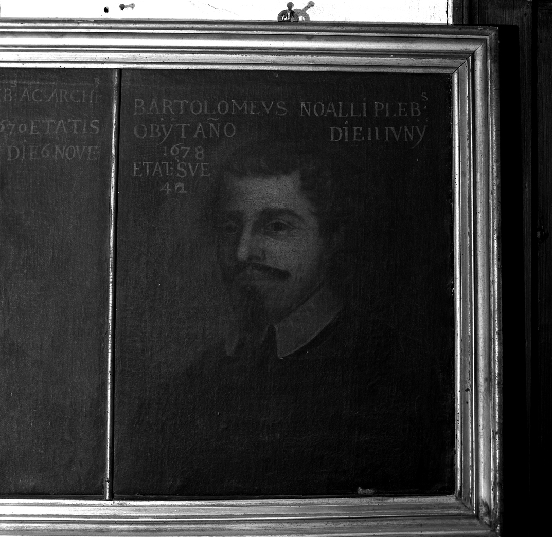 Ritratto del parroco Don Bartolomeo Noali (dipinto, elemento d'insieme) - ambito veneto (sec. XVII)