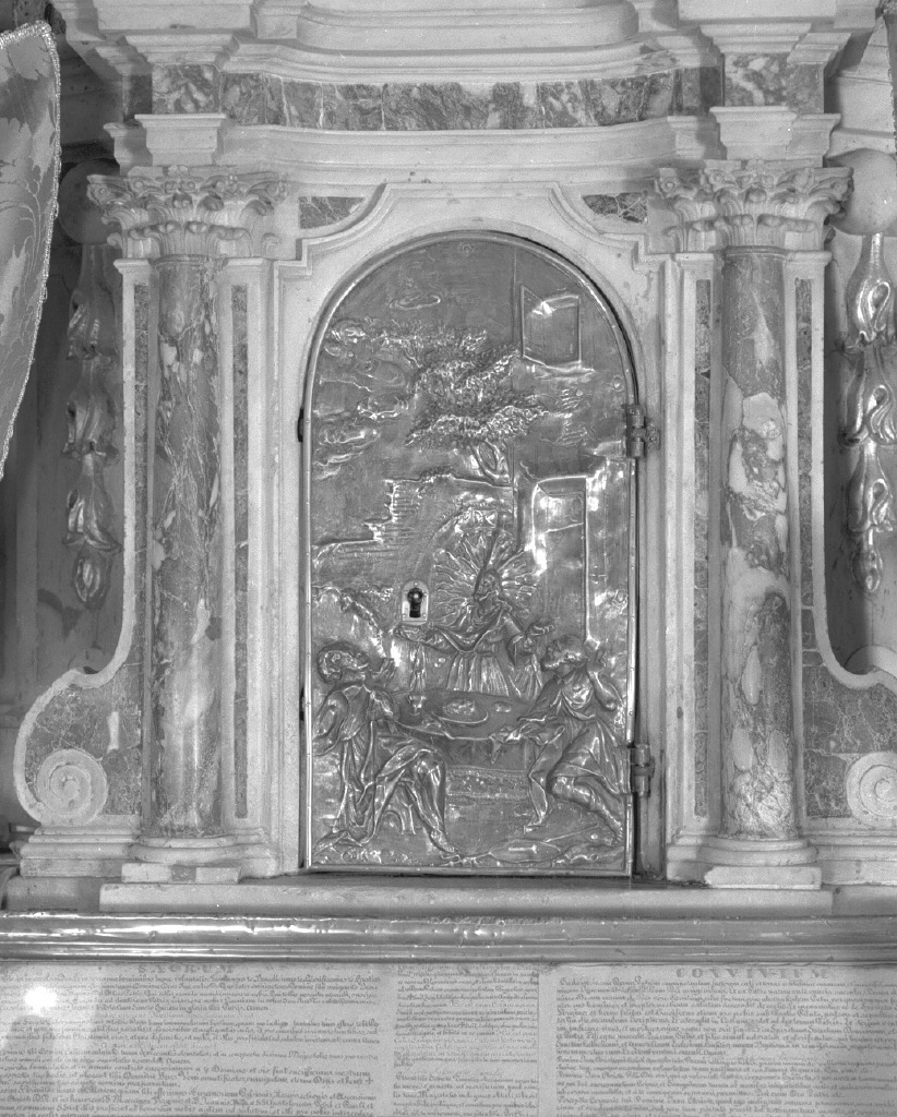 cena in Emmaus (sportello di tabernacolo) - bottega veneziana (prima metà sec. XVIII)