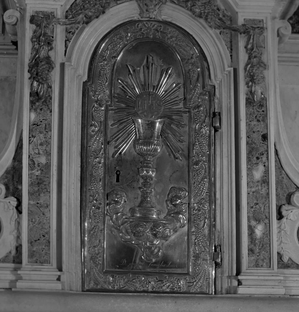 angeli adoranti il calice eucaristico (sportello di tabernacolo) - bottega veneta (sec. XVIII)