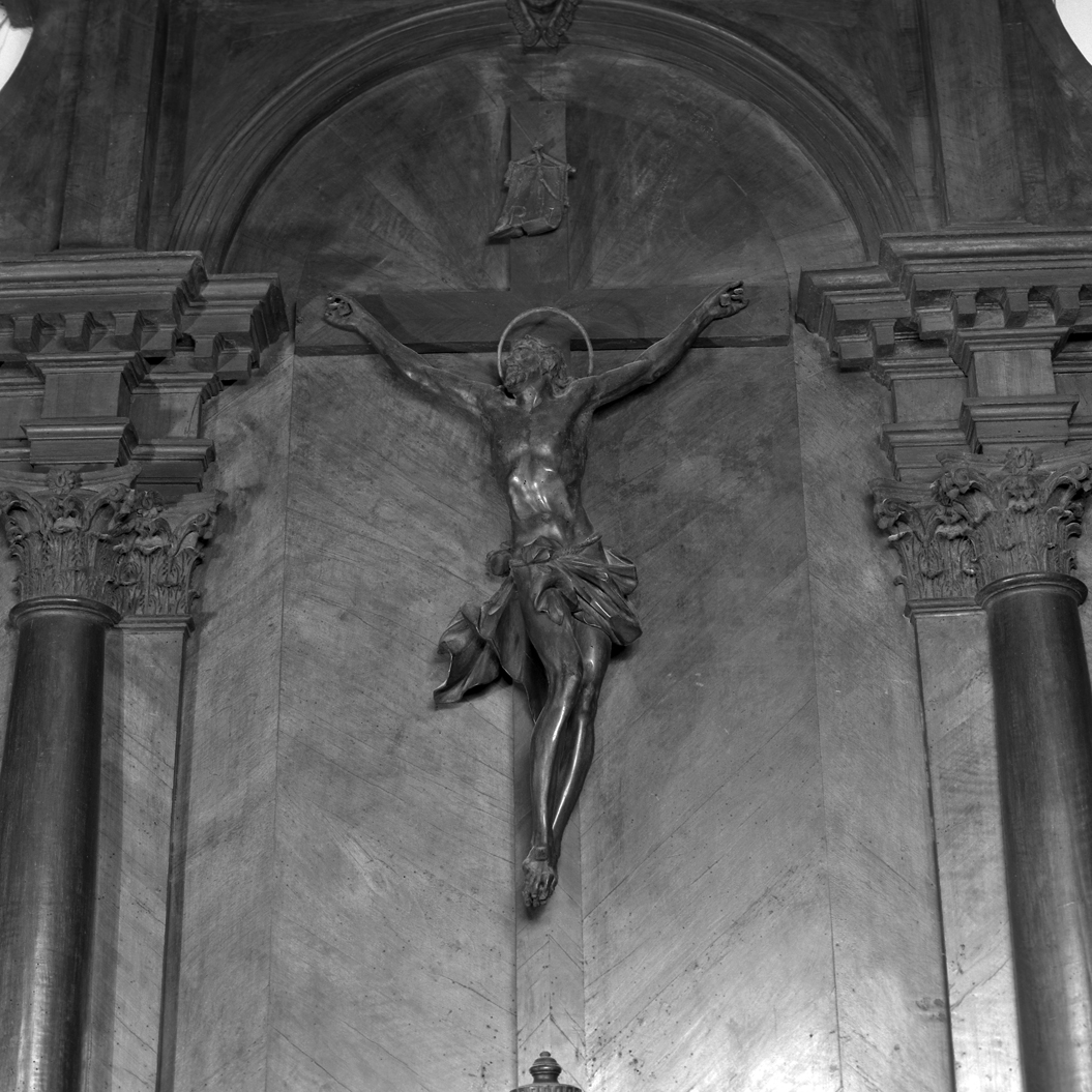 Cristo crocifisso (crocifisso, elemento d'insieme) di Massari Giorgio (sec. XVIII)