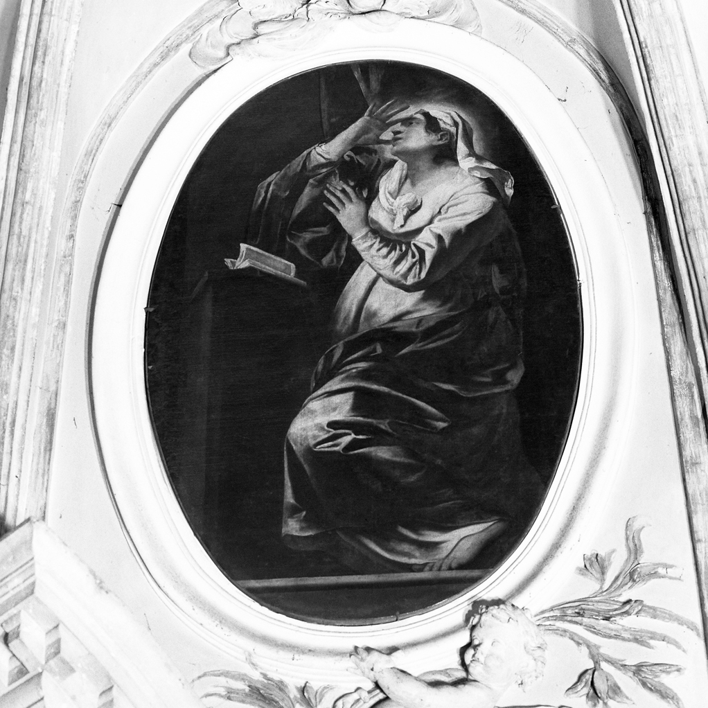 Madonna annunciata (dipinto) di Muttoni Pietro detto Pietro della Vecchia (sec. XVII)