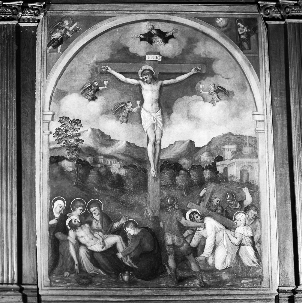 storie della passione di Cristo (dipinto) di Montemezzano Francesco (sec. XVI)