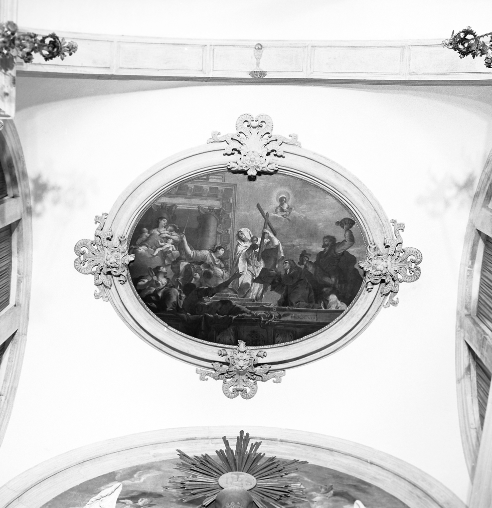 Fede, Speranza e Carità con i confratelli della Scuola del Sacramento, Fede, Speranza e Carità (dipinto) di Letterini Bartolomeo (sec. XVIII)