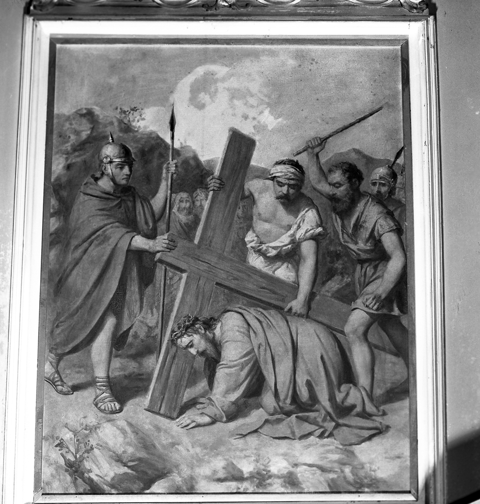 stazione IX: Gesù cade sotto la croce la terza volta (Via Crucis, elemento d'insieme) - bottega veneta (sec. XVI)