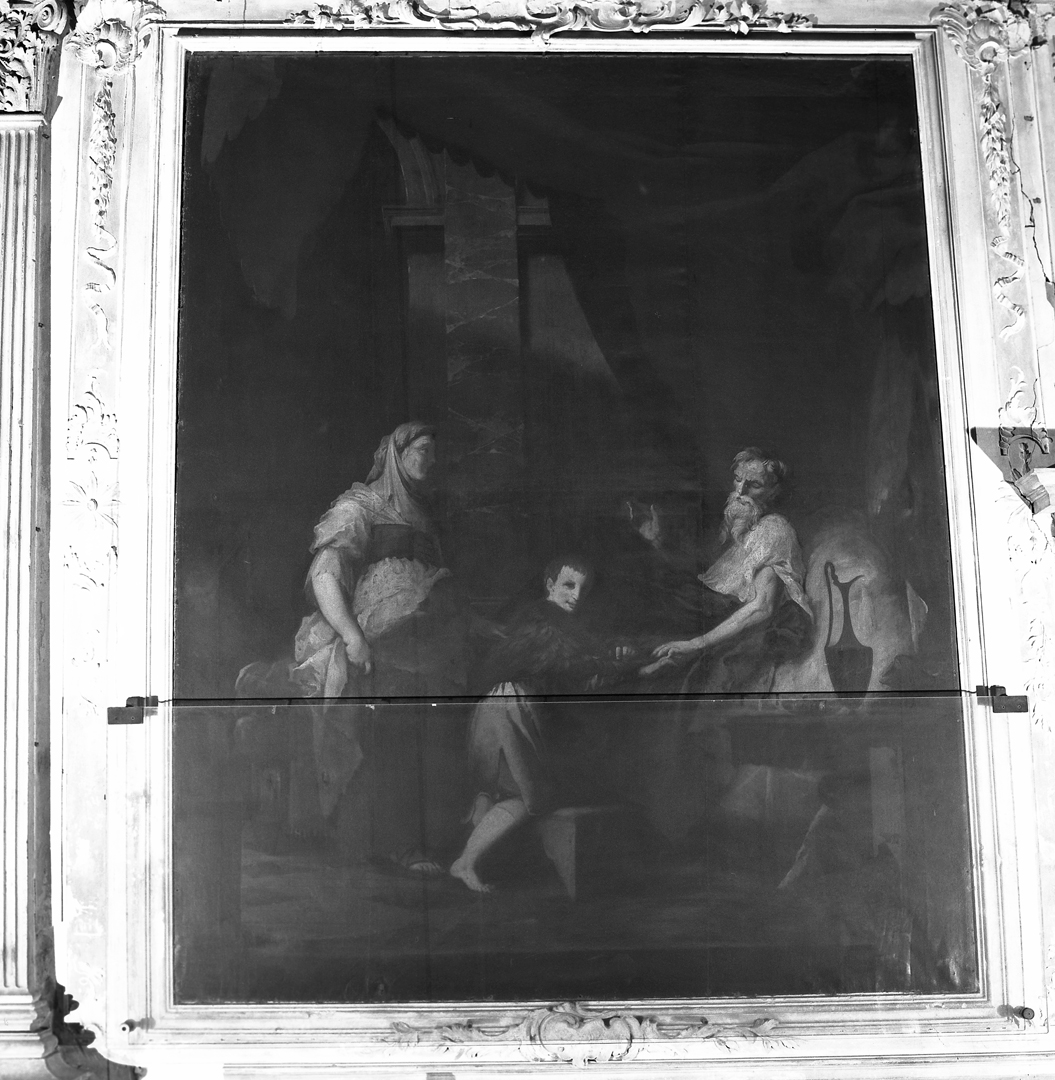 Fanciullo al capezzale di un vecchio (dipinto) - bottega veneta (sec. XVIII)