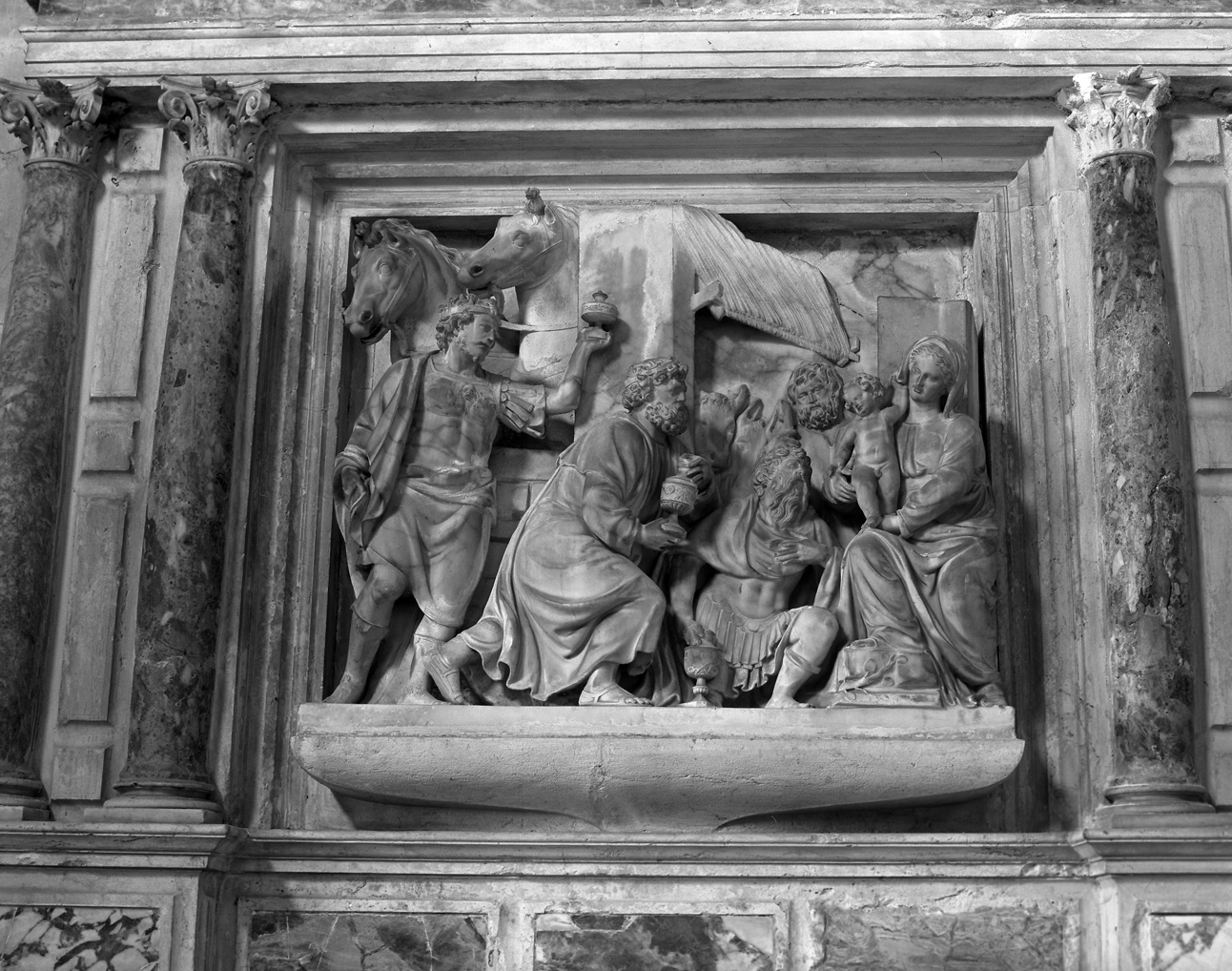 adorazione dei Re Magi (rilievo) di Da Carona Giovanni Antonio detto Pilacorte (sec. XVI)