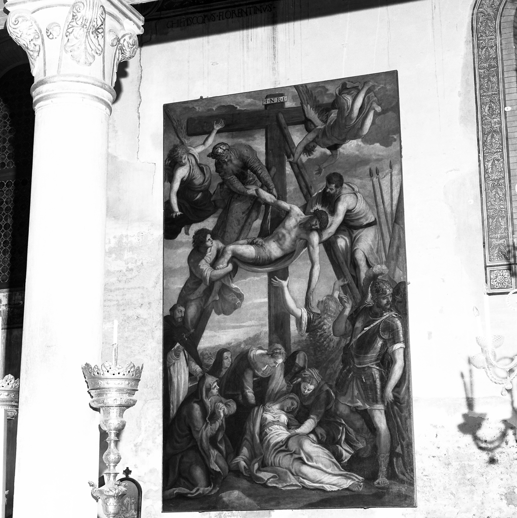 deposizione di Cristo dalla croce (dipinto) di Porta Giuseppe detto Giuseppe Salviati (sec. XVI)