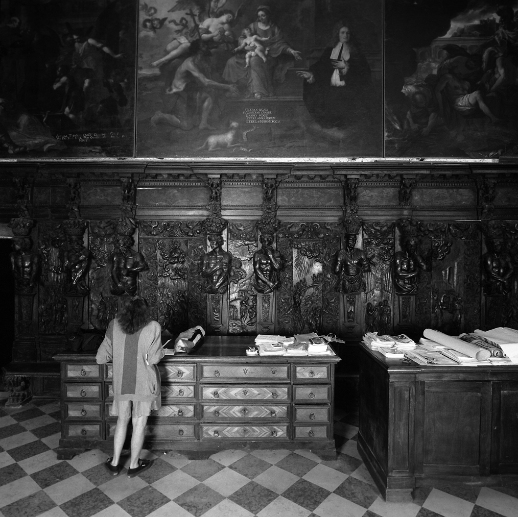 Maria Vergine, San Giovanni Battista e il cavalier Bigaglia (dipinto) di Letterini Bortolo (sec. XVIII)