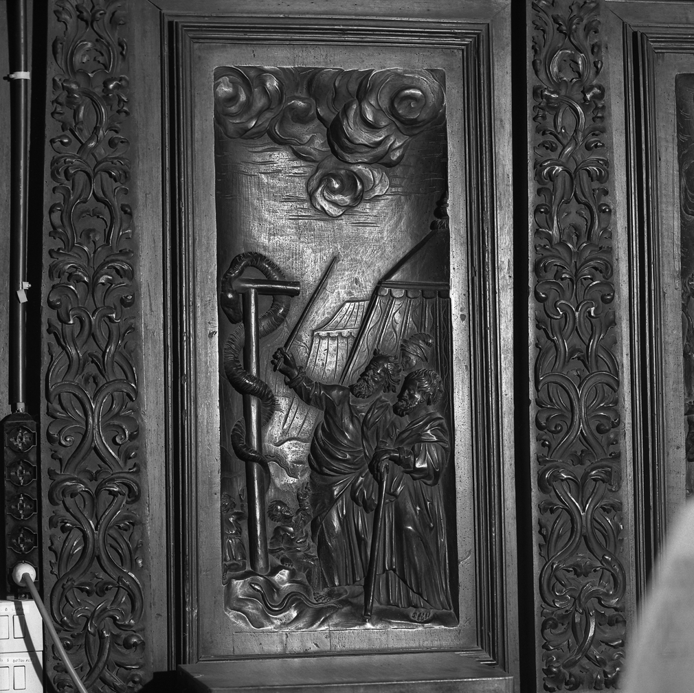 Mosè e il serpente di bronzo (schienale, elemento d'insieme) - ambito veneto (sec. XVII)