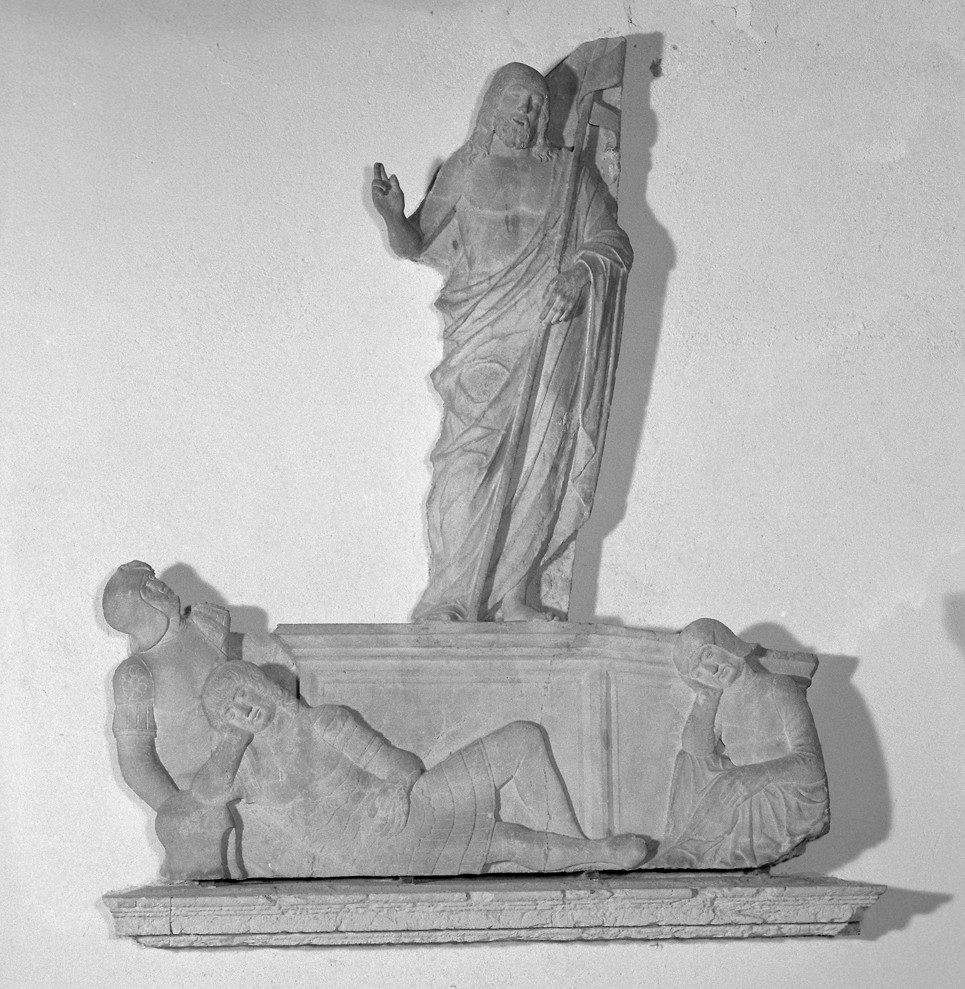 Cristo risorto benedicente (rilievo) di Rizzo Antonio (bottega) (sec. XV)