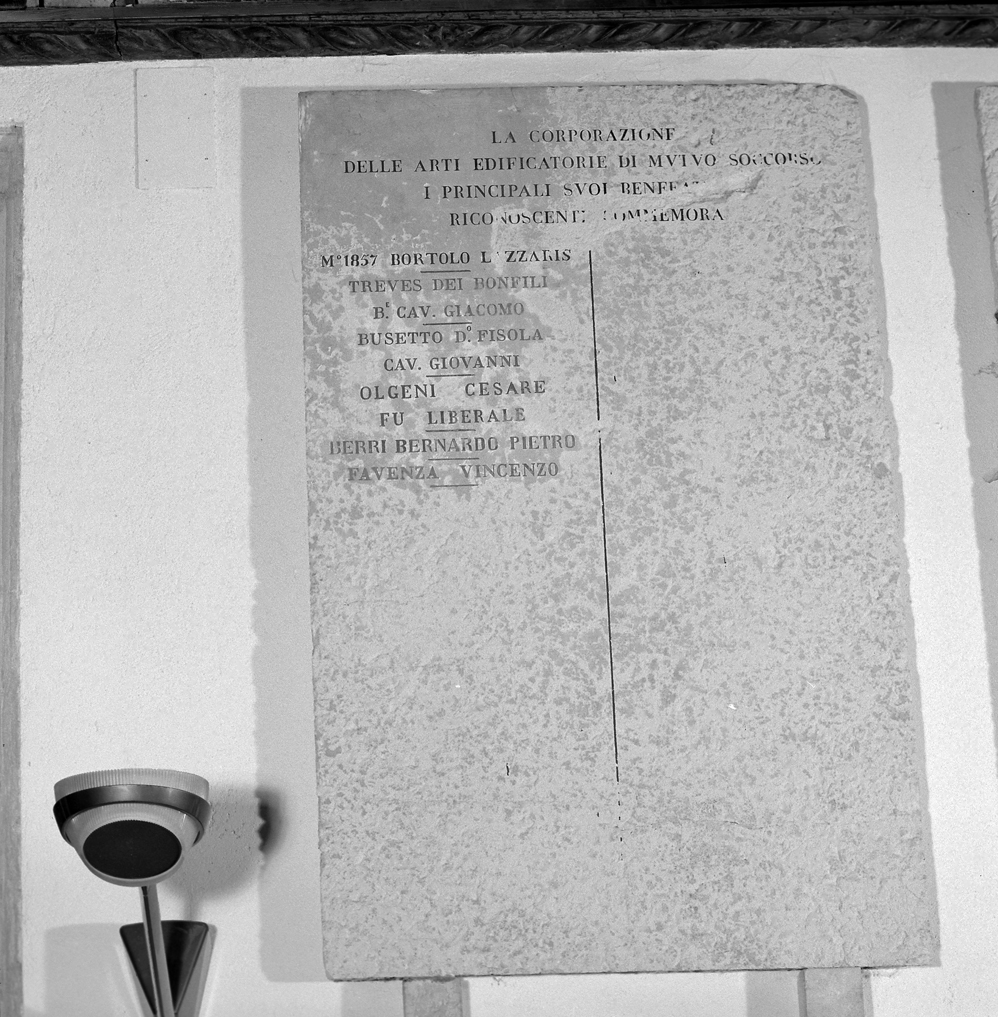 lapide - ambito veneziano (seconda metà sec. XIX)