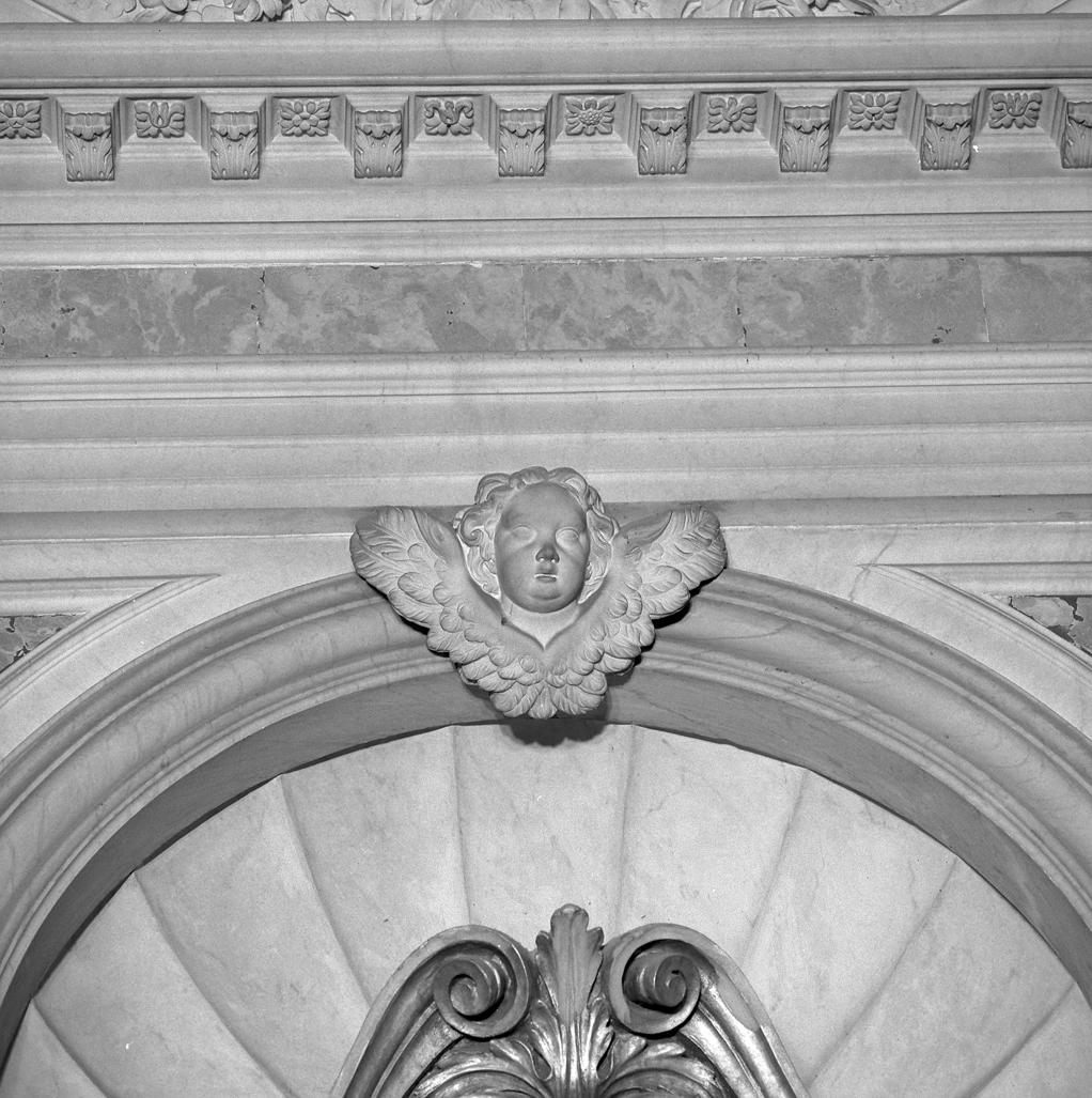 cherubino (chiave di volta, elemento d'insieme) di Francesco detto Calalo (sec. XVIII)