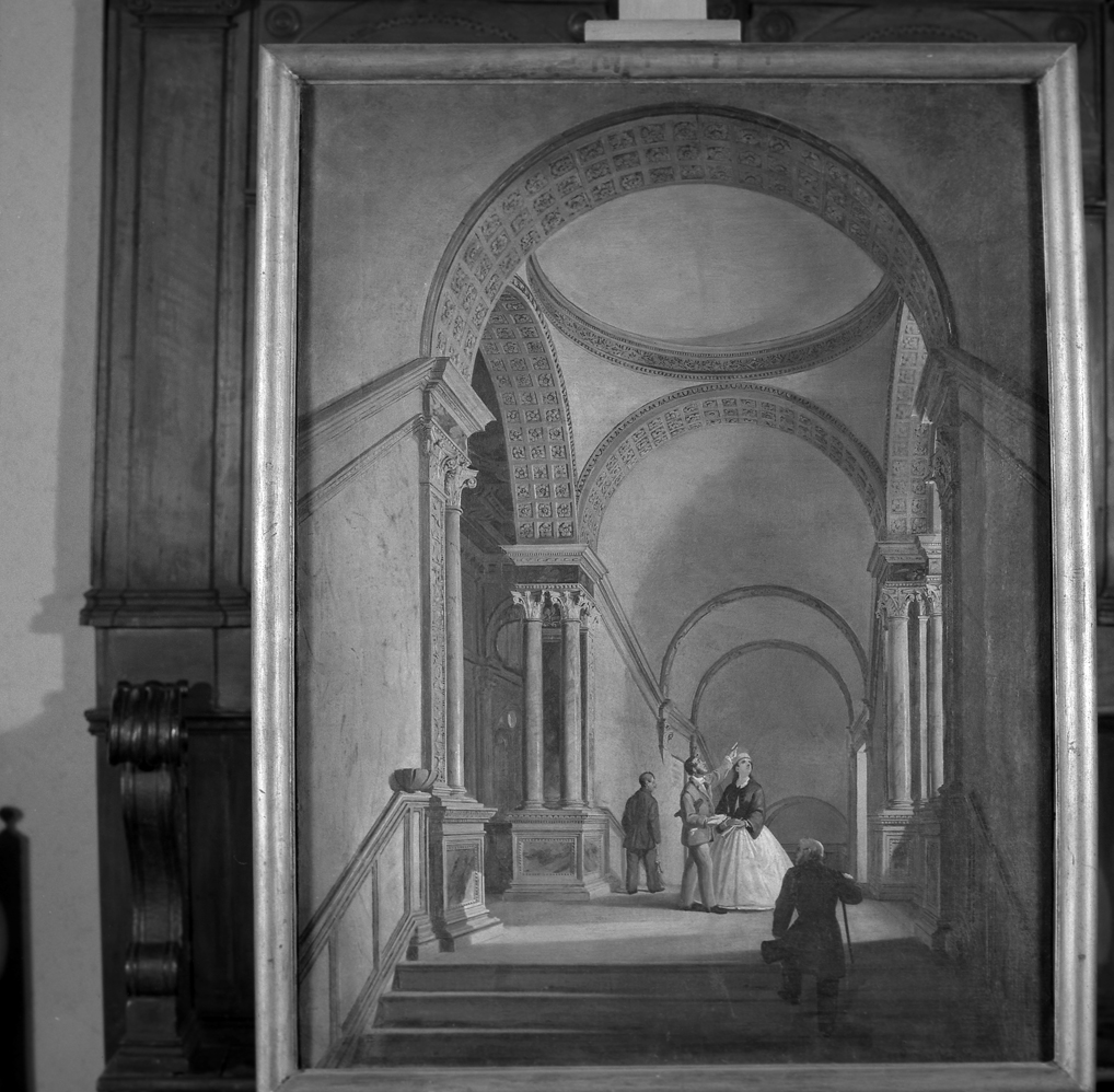 Scalone della Scuola San Giovanni Evangelista (dipinto) - ambito veneto (sec. XIX)