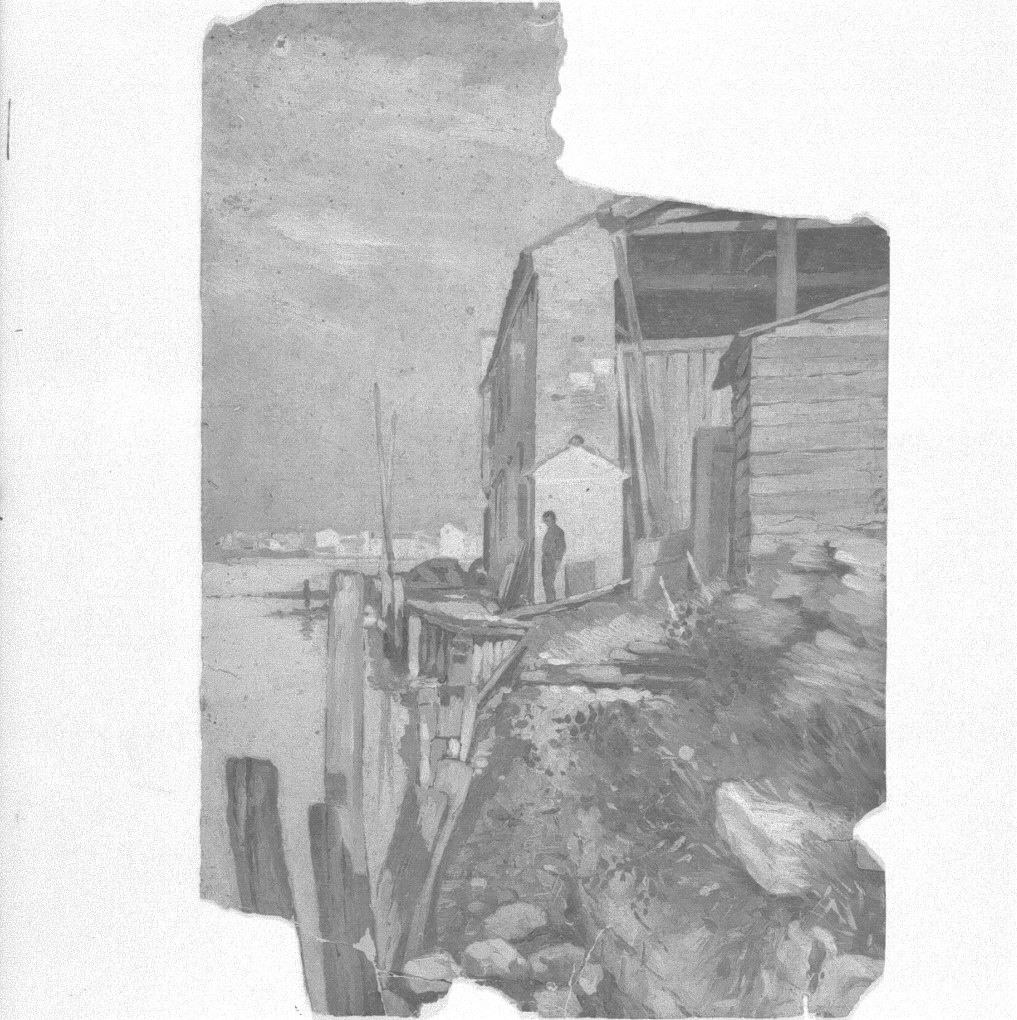 Veduta di Chioggia (dipinto) di Naccari Aristide (fine/inizio secc. XIX/ XX)