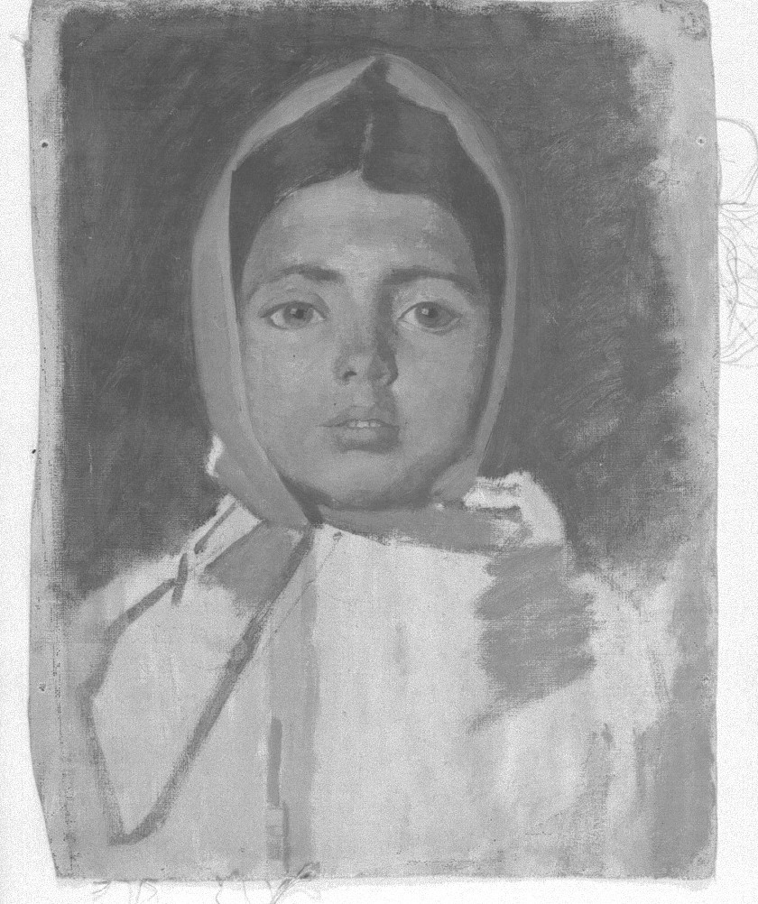 ritratto di bambina (dipinto) di Naccari Aristide (fine/inizio secc. XIX/ XX)