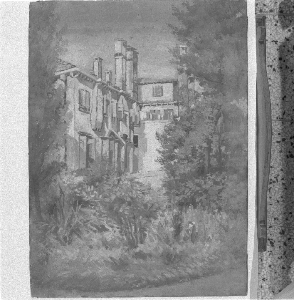 Veduta di giardinetto a Chioggia (dipinto) di Naccari Aristide (fine/inizio secc. XIX/ XX)