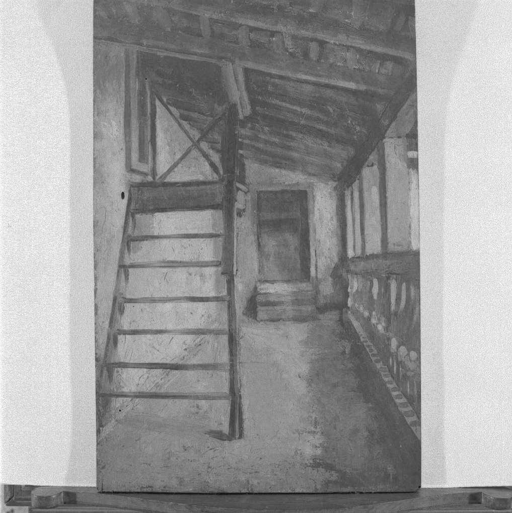 loggia (dipinto) di Naccari Aristide (fine/inizio secc. XIX/ XX)