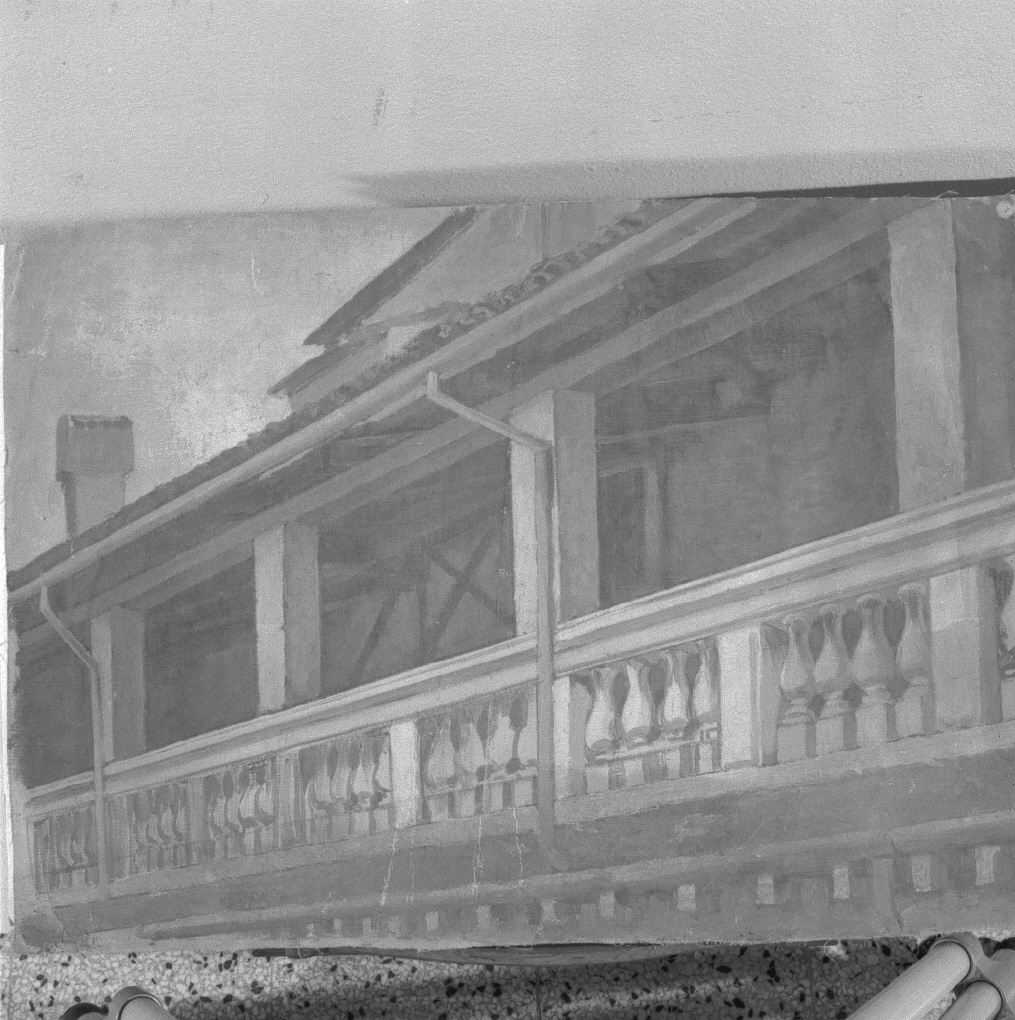 Loggia (dipinto) di Naccari Aristide (fine/inizio secc. XIX/ XX)