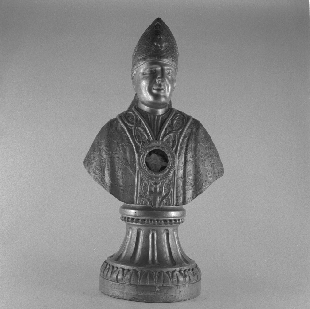 Santo vescovo (reliquiario - a busto) - ambito veneto (secc. XVIII/ XIX)