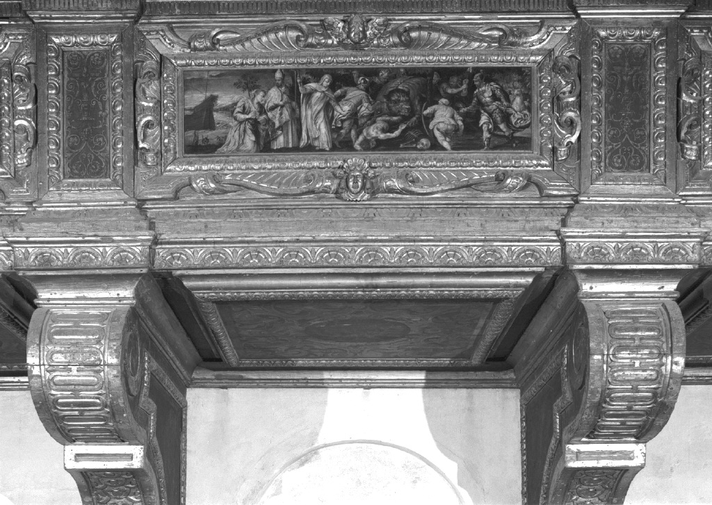 Santa Marta cattura la tarasca (dipinto) di Caliari Carlo detto Carletto Caliari (sec. XVI)