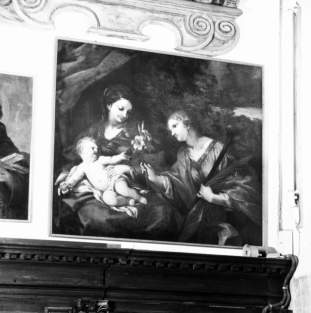 Madonna con bambino/ Santa Caterina d'Alessandria (dipinto) di Berettini Pietro detto Pietro da Cortona (attribuito) (prima metà sec. XVII)