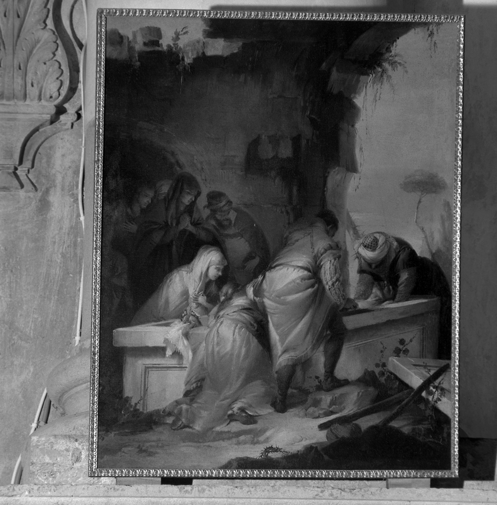 stazione XIV: Gesù deposto nel sepolcro (dipinto, elemento d'insieme) di Zugno Francesco (sec. XVIII)