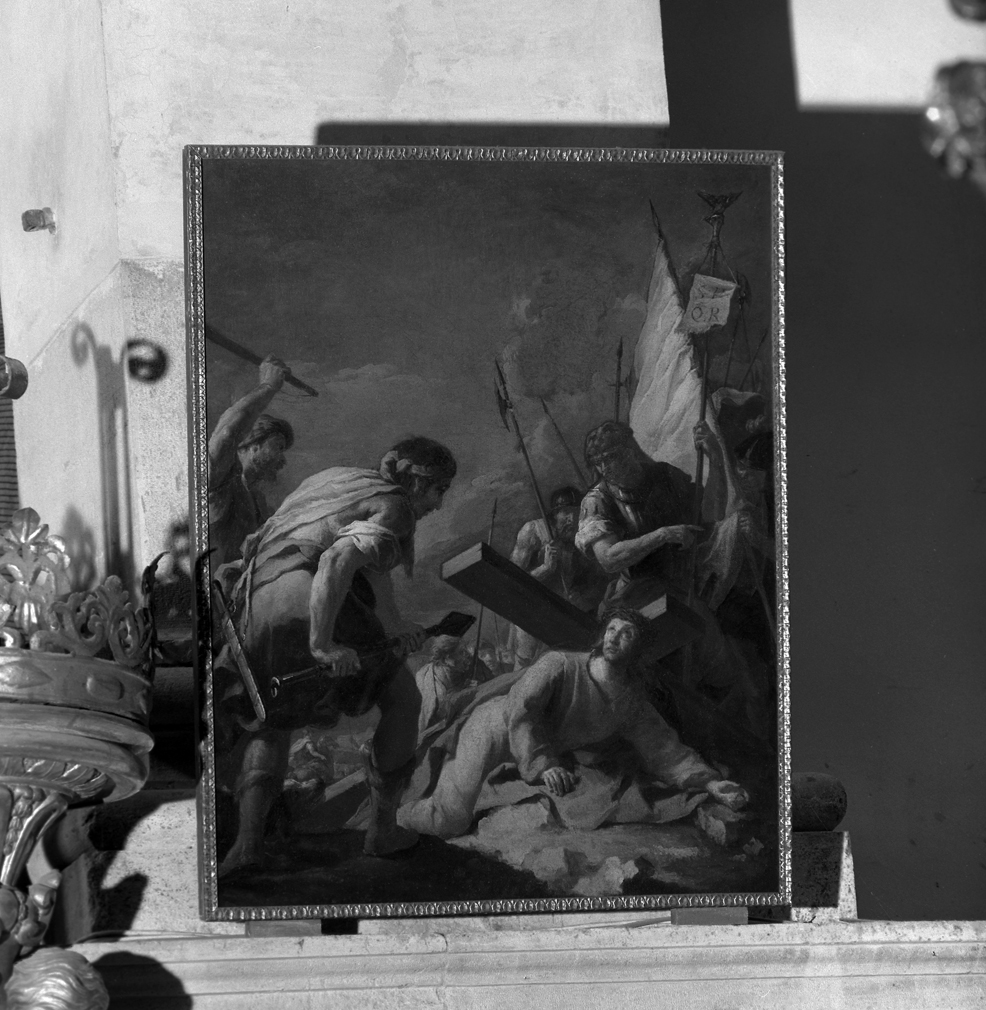 stazione III: Gesù cade sotto la croce la prima volta (dipinto, elemento d'insieme) di Fedeli Domenico detto Maggiotto (sec. XVIII)