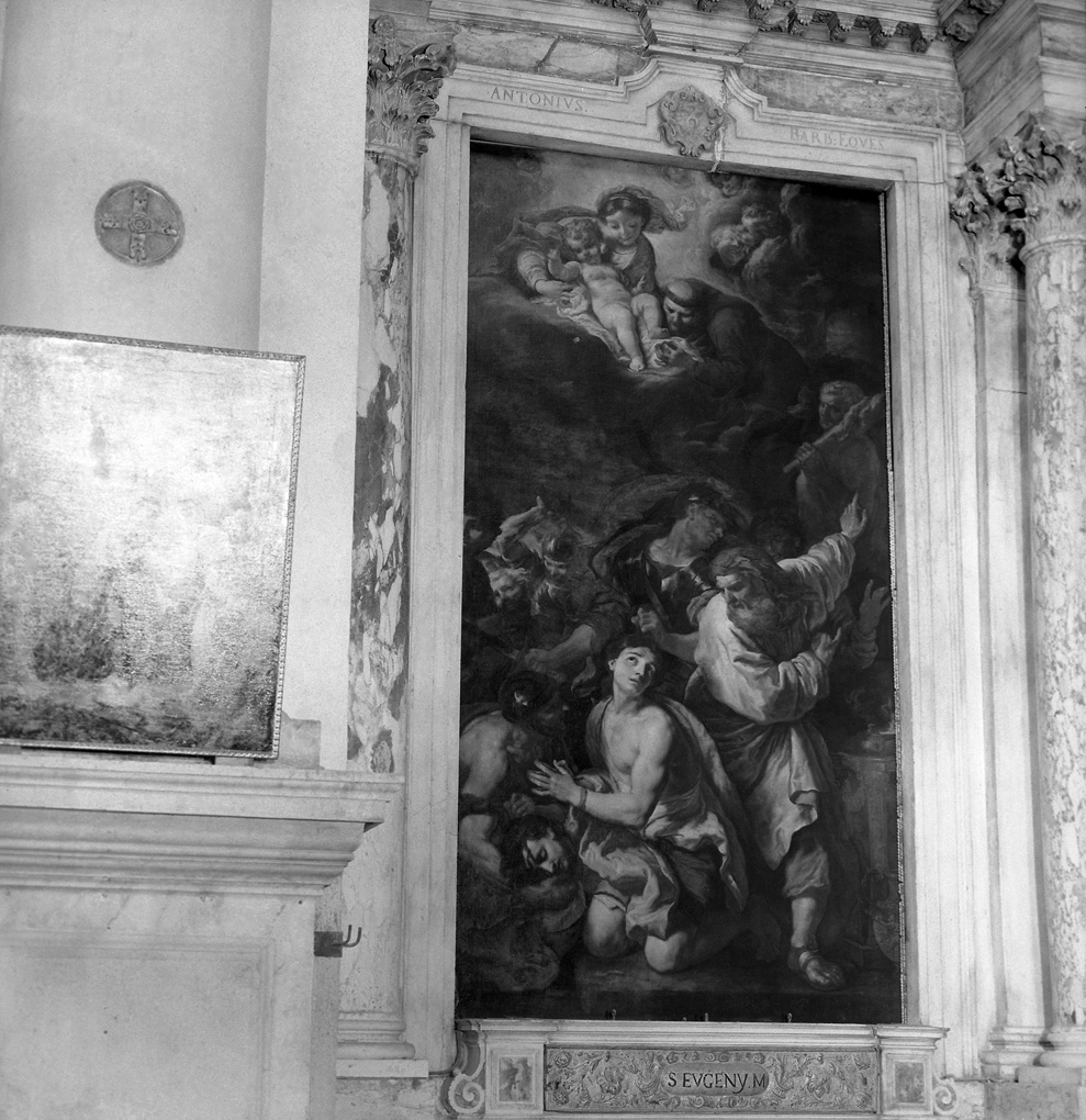 Martirio di Sant'Eugenio con la Vergine e Sant'Antonio da Padova (dipinto) di Loth Johann Carl (seconda metà sec. XVII)